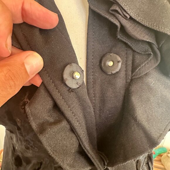 Alfani Petite Black Ruffled Faux Fur Front Vest Petite Holiday Shine Elevated S - Picture 8 of 8